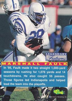 1996 Classic Visions #129 Marshall Faulk Back