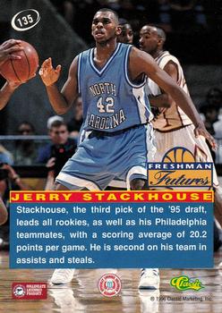 1996 Classic Visions #135 Jerry Stackhouse Back
