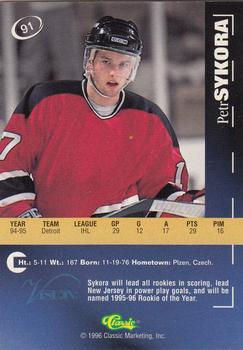 1996 Classic Visions #91 Petr Sykora Back