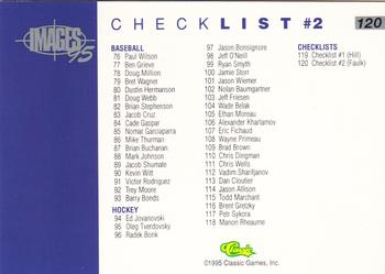 1995 Classic Images Four Sport #120 Checklist #2 Back