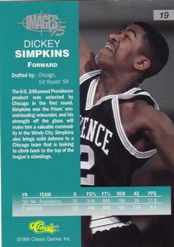 1995 Classic Images Four Sport #19 Dickey Simpkins Back