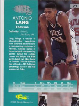 1995 Classic Images Four Sport #23 Antonio Lang Back