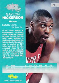 1995 Classic Images Four Sport #30 Gaylon Nickerson Back