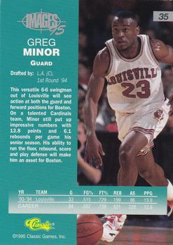 1995 Classic Images Four Sport #35 Greg Minor Back