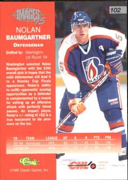 1995 Classic Images Four Sport #102 Nolan Baumgartner Back
