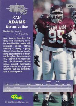 1995 Classic Images Four Sport #45 Sam Adams Back