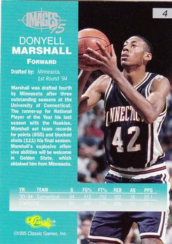 1995 Classic Images Four Sport #4 Donyell Marshall Back