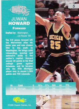 1995 Classic Images Four Sport #5 Juwan Howard Back