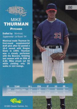 1995 Classic Images Four Sport #86 Mike Thurman Back