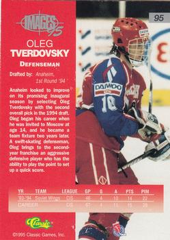 1995 Classic Images Four Sport #95 Oleg Tverdovsky Back