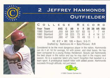 1992-93 Classic C3 #2 Jeffrey Hammonds Back