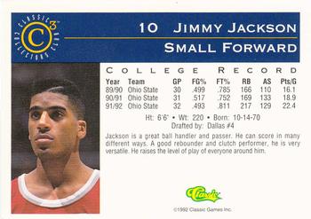 1992-93 Classic C3 #10 Jimmy Jackson Back