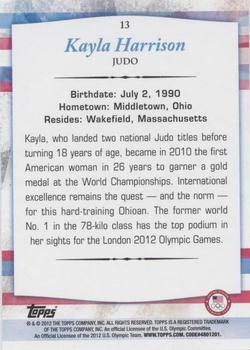 2012 Topps U.S. Olympic Team & Hopefuls #13 Kayla Harrison Back