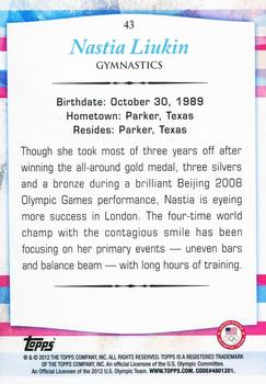 2012 Topps U.S. Olympic Team & Hopefuls #43 Nastia Liukin Back
