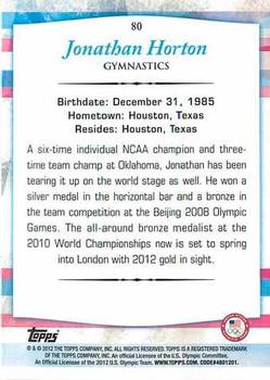 2012 Topps U.S. Olympic Team & Hopefuls #80 Jonathan Horton Back