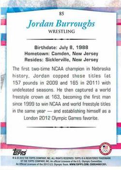 2012 Topps U.S. Olympic Team & Hopefuls #85 Jordan Burroughs Back