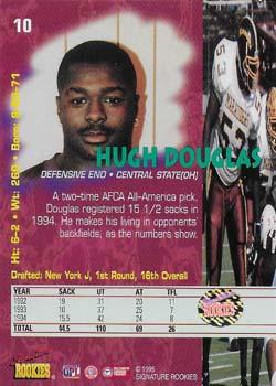 1995 Signature Rookies Tetrad - Autographs #10 Hugh Douglas Back