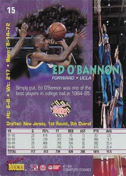 1995 Signature Rookies Tetrad - Autographs #15 Ed O'Bannon Back