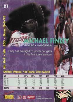 1995 Signature Rookies Tetrad - Autographs #27 Michael Finley Back