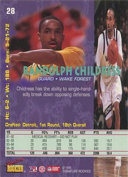 1995 Signature Rookies Tetrad - Autographs #28 Randolph Childress Back