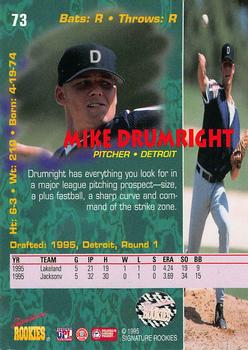 1995 Signature Rookies Tetrad - Autographs #73 Mike Drumright Back