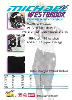 1995 Signature Rookies Tetrad - SR Force #F28 Michael Westbrook Back