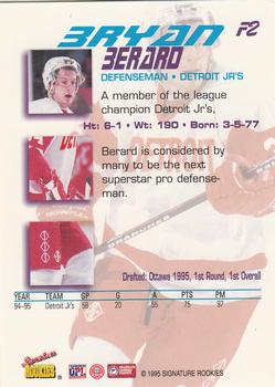 1995 Signature Rookies Tetrad - SR Force #F2 Bryan Berard Back
