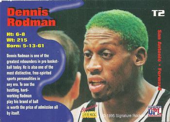 1995 Signature Rookies Tetrad - Titans Autographs #T2 Dennis Rodman Back