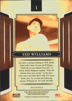 2008 Donruss Sports Legends #1 Ted Williams Back