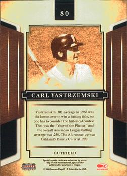 2008 Donruss Sports Legends #80 Carl Yastrzemski Back