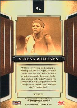 2008 Donruss Sports Legends #94 Serena Williams Back