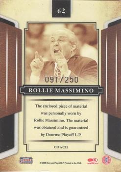 2008 Donruss Sports Legends - Materials Mirror Blue #62 Rollie Massimino Back