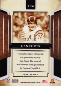 2008 Donruss Sports Legends - Materials Mirror Blue #104 Dan Fouts Back