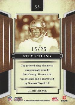 2008 Donruss Sports Legends - Materials Mirror Gold #53 Steve Young Back