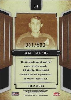 2008 Donruss Sports Legends - Materials Mirror Red #34 Bill Gadsby Back