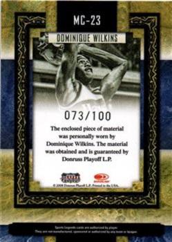 2008 Donruss Sports Legends - Museum Collection Materials #MC-23 Dominique Wilkins Back