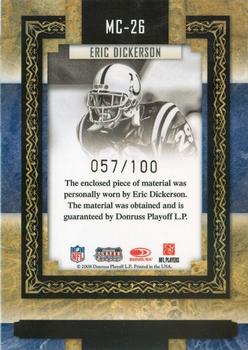 2008 Donruss Sports Legends - Museum Curator Collection Materials #MC-26 Eric Dickerson Back