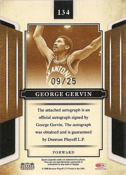 2008 Donruss Sports Legends - Signatures Mirror Gold #134 George Gervin Back