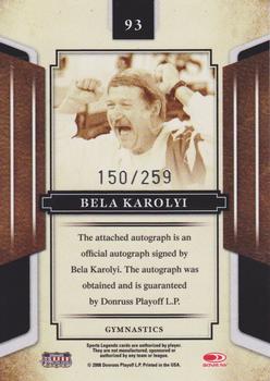2008 Donruss Sports Legends - Signatures Mirror Red #93 Bela Karolyi Back