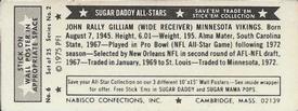 1975 Nabisco Sugar Daddy #6 John Gilliam Back