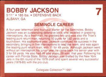1990-91 Collegiate Collection Florida State Seminoles #7 Bobby Jackson Back