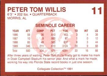 1990-91 Collegiate Collection Florida State Seminoles #11 Peter Tom Willis Back