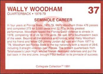 1990-91 Collegiate Collection Florida State Seminoles #37 Wally Woodham Back