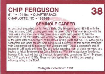 1990-91 Collegiate Collection Florida State Seminoles #38 Chip Ferguson Back