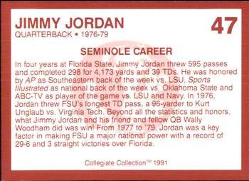 1990-91 Collegiate Collection Florida State Seminoles #47 Jimmy Jordan Back