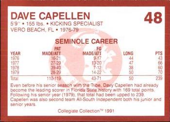 1990-91 Collegiate Collection Florida State Seminoles #48 Dave Capellen Back