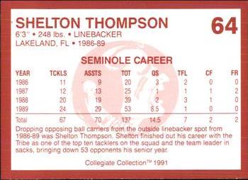 1990-91 Collegiate Collection Florida State Seminoles #64 Shelton Thompson Back