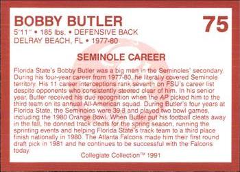 1990-91 Collegiate Collection Florida State Seminoles #75 Bobby Butler Back