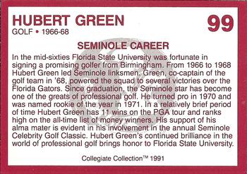 1990-91 Collegiate Collection Florida State Seminoles #99 Hubert Green Back