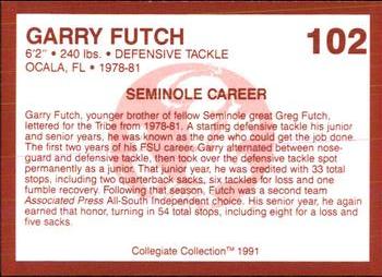 1990-91 Collegiate Collection Florida State Seminoles #102 Garry Futch Back